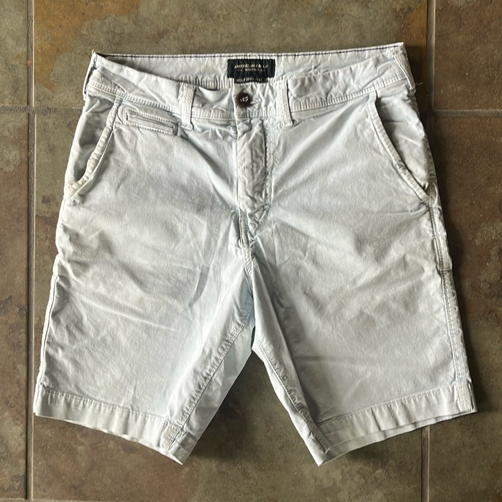 American eagle outfitters, classic casual or formal, summer, powder blue shorts